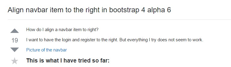 Align navbar  object to the right  within Bootstrap 4 alpha 6