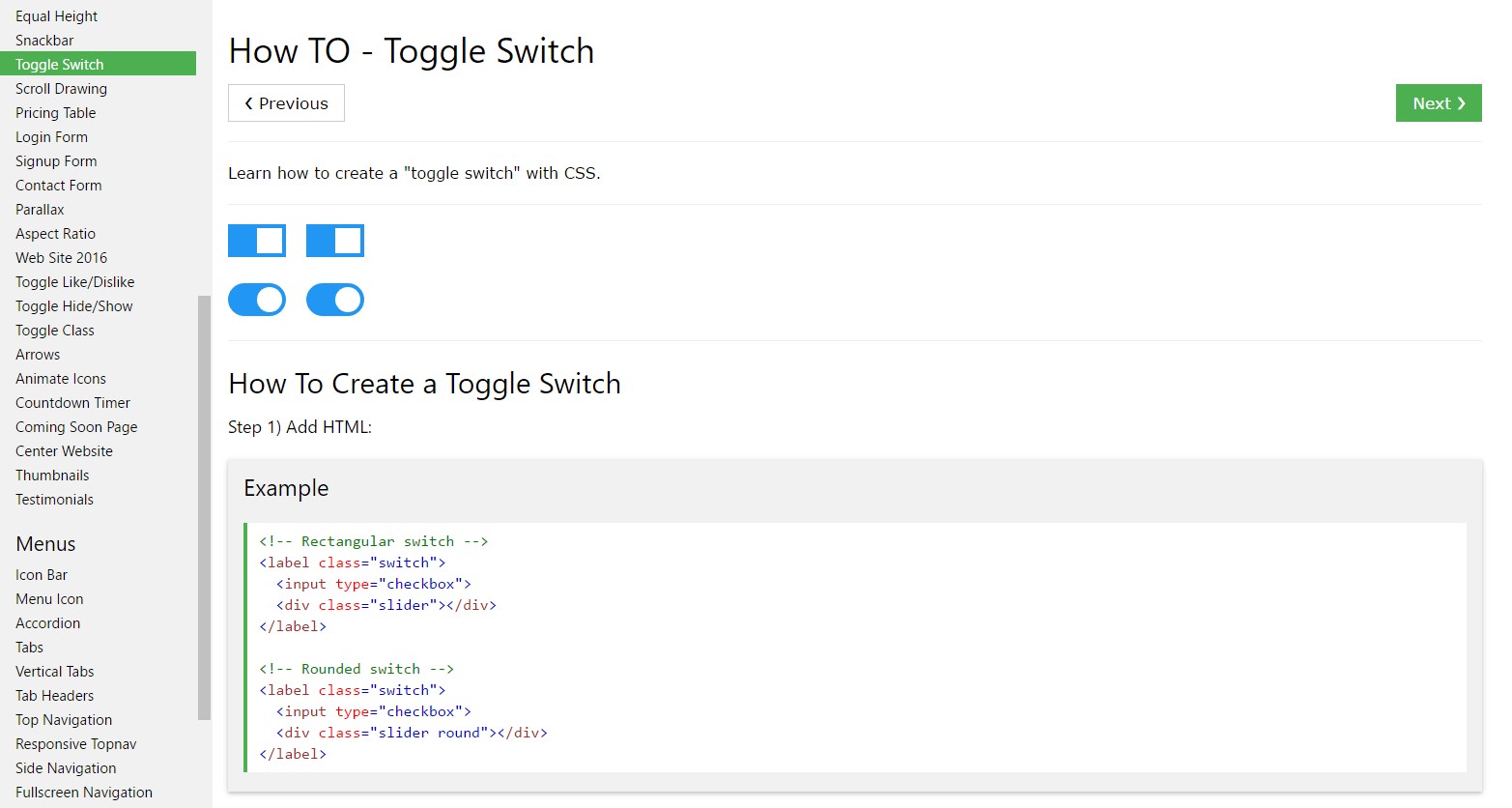  The ways to  establish Toggle Switch