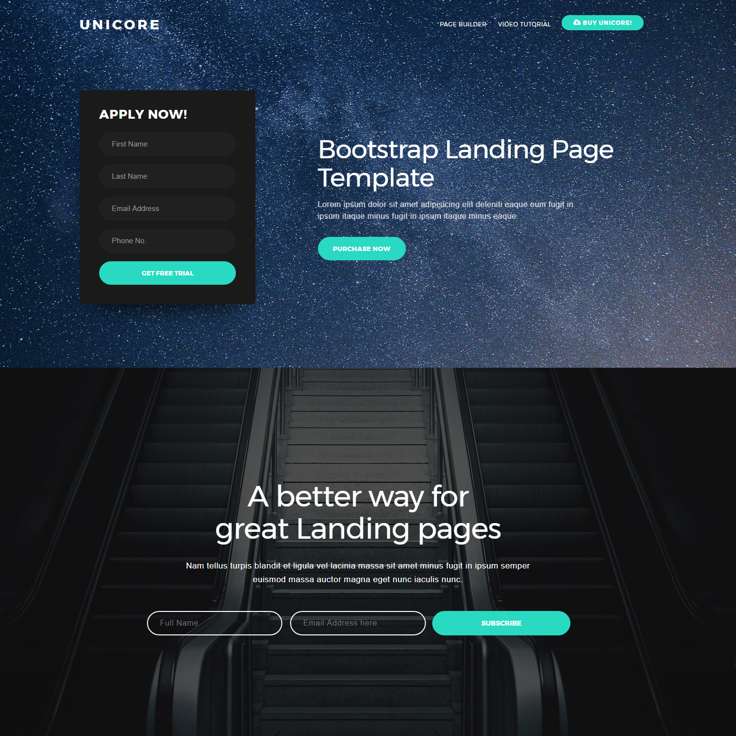 CSS3 Bootstrap One Page Themes