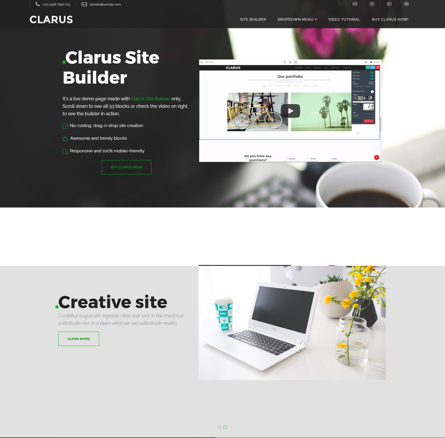HTML Bootstrap Clarus Templates