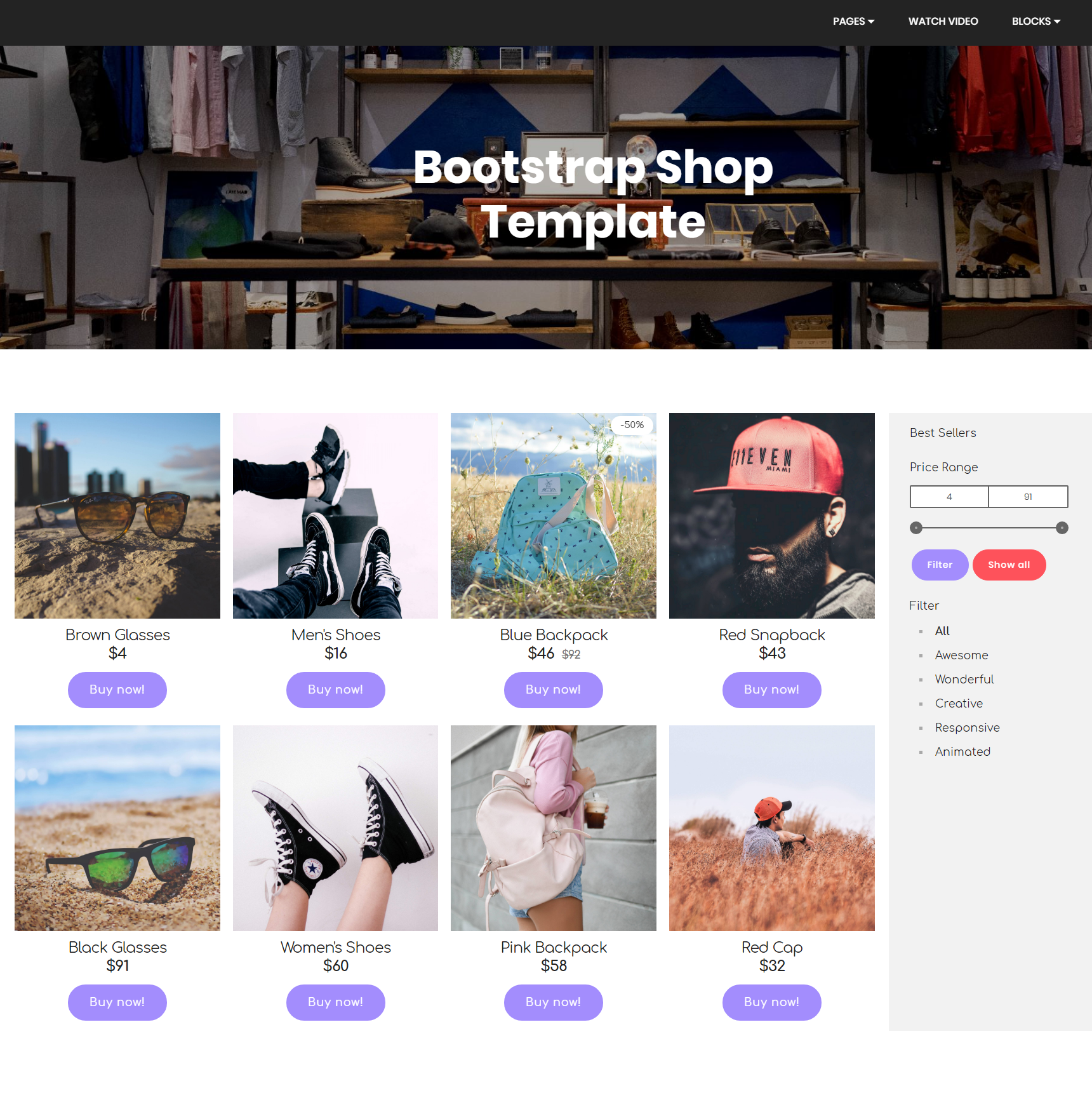 Free Download Bootstrap Shop Themes
